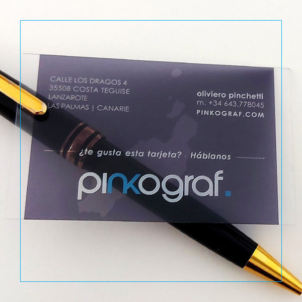 biglietto da visita in pvc trasparente