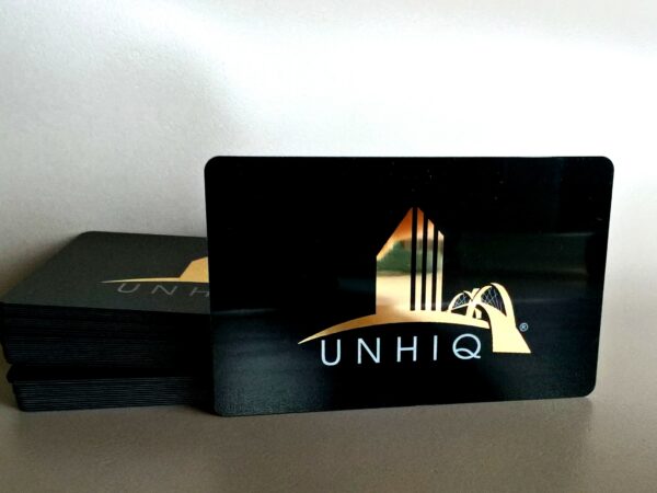 Card pvc nero + stampa a caldo oro