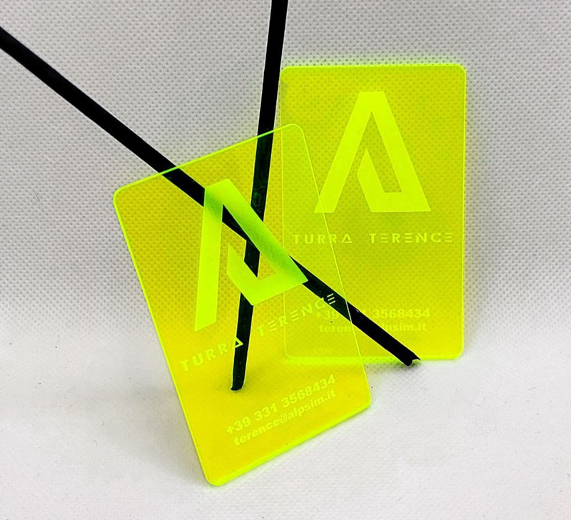 Biglietti da visita in Plexiglass fluorescente