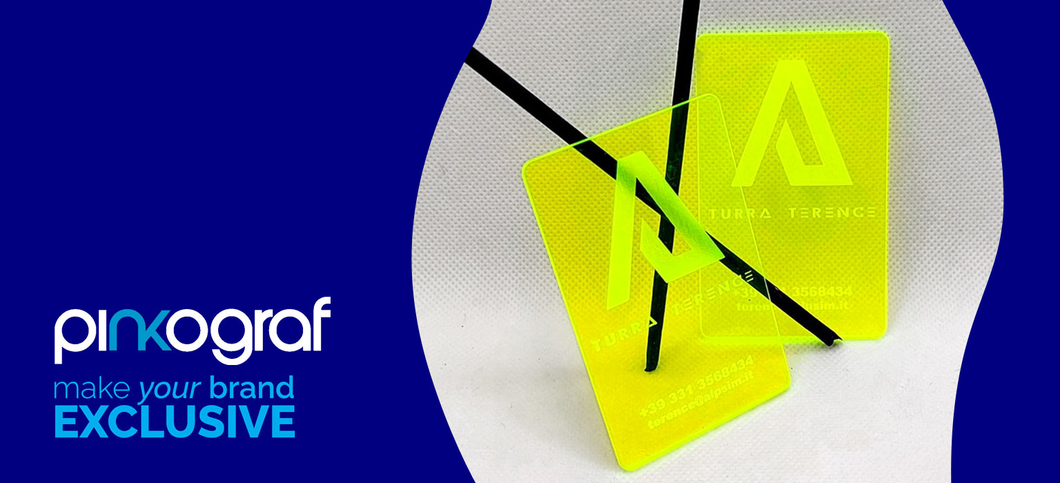 Biglietti da visita in Plexiglass fluorescente
